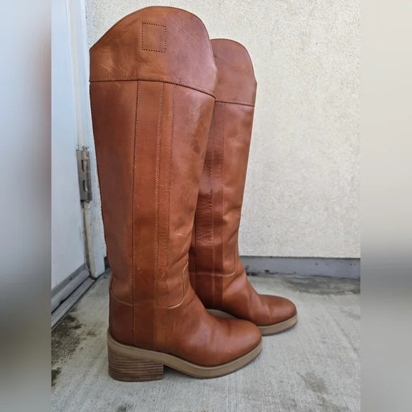 Jimmy Choo Tan Over the Knee Boots Minimalist Design - Picture 9 of 15